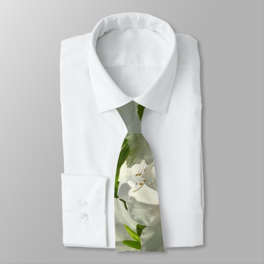 Sunlit White Azaleas Beautiful Spring Flowers ネクタイ (タイ)