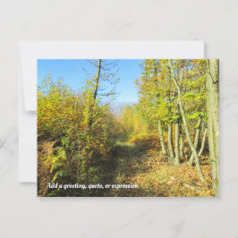 Sunlit Woods in Autumn - Personalised ポストカード