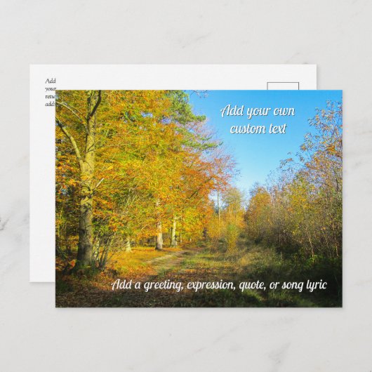 Sunny Autumn Forest - Personalised ポストカード (正面/裏面)