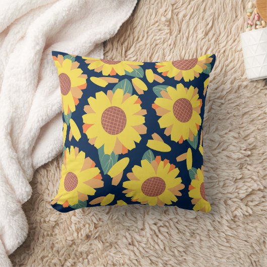 Sunny Bloom Doodles クッション (ブランケット)