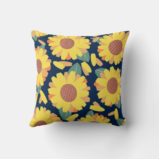 Sunny Bloom Doodles クッション (裏面)