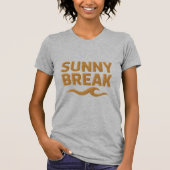 sunny break vacation  gold glitter shirt  womens s tシャツ (正面)