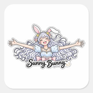 Sunny Bunny™ | オリジナルバニーガールキャラクターステッカー スクエアシール