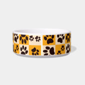 Sunny Cat Paw Print Checkerboard ボウル (裏面)