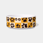 Sunny Cat Paw Print Checkerboard ボウル (正面)
