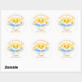Sunny Clouds Baby Shower Cupcake Toppers ラウンドシール (シート)