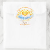 Sunny Clouds Baby Shower Cupcake Toppers ラウンドシール (バッグ)