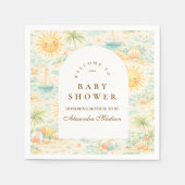 Sunny Coastal Beach Baby Shower スタンダードカクテルナプキン (正面)