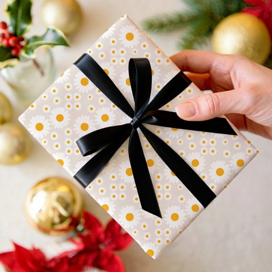 Sunny Daisy Floral Wrapping Paper ラッピングペーパー