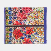 Sunny Day Blue Tulips フリースブランケット (正面(横))