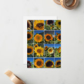 Sunny Day Sunflower Collage ノートカード (正面/裏面インサイチュ)
