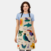 Sunny Days All-Over Print Apron Gift エプロン (着用した状態)