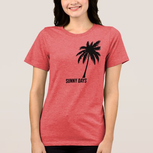Sunny Days T-Shirt - Minimalist Palm Tree Silhouet トライブレンドＴシャツ (正面)