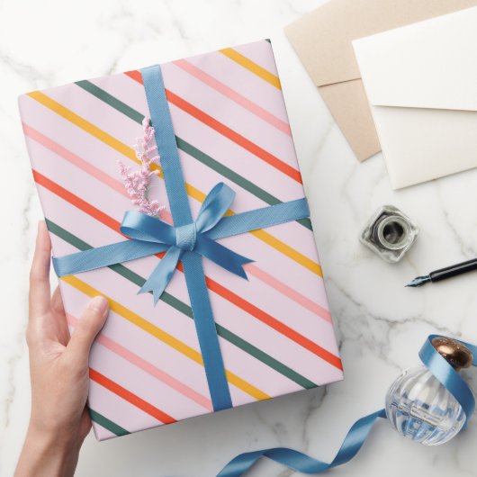 Sunny Diagonal Stripes ラッピングペーパー (ギフト)