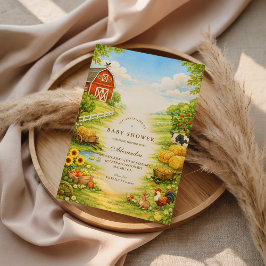 Sunny Farm Path Baby Shower 招待状