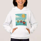 Sunny Fishing Boats – Kids’ Hoodie (正面)