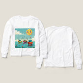 Sunny Fishing Boats – Kids’ Long Sleeve Tee (デザイン 正面＆背面)