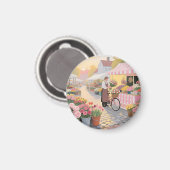 Sunny Flower Street Scene マグネット (正面/裏面)