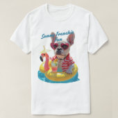 Sunny Frenchie Fun Tシャツ (デザイン正面)