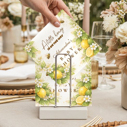 Sunny Lemon Honey Bee Baby Shower スタンダードカクテルナプキン