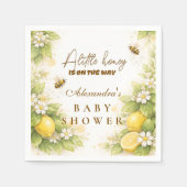 Sunny Lemon Honey Bee Baby Shower スタンダードカクテルナプキン (正面)