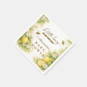 Sunny Lemon Honey Bee Baby Shower スタンダードカクテルナプキン (角)