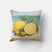 Sunny Lemon Olive Beachside Fresh クッション (裏面)
