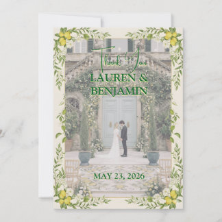 Sunny Lemon Wedding Thank You Card サンキューカード