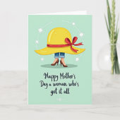 Sunny Mothers Day Hat Card カード (正面)