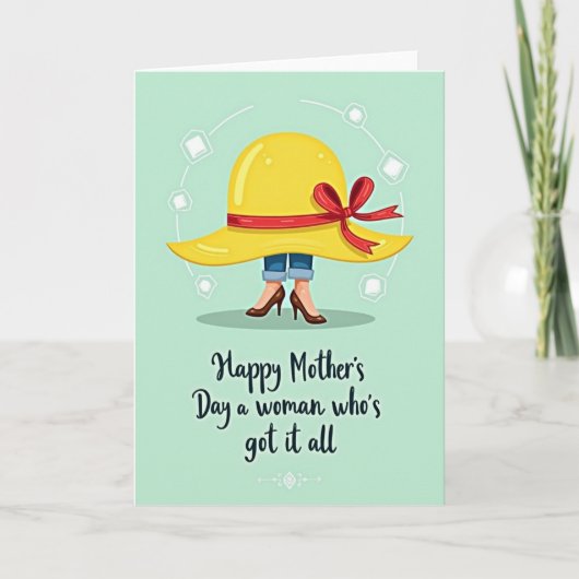 Sunny Mothers Day Hat Card カード (正面)