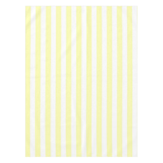 Sunny Nautical  Pastel Yellow Stripes Pattern  テーブルクロス (正面)