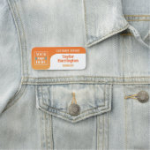 Sunny Orangeロゴを追加する社員名とタイトル 名札 (インサイチュ)