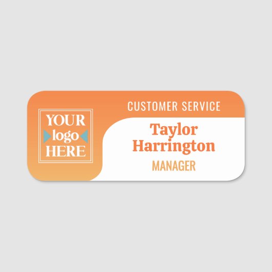 Sunny Orangeロゴを追加する社員名とタイトル 名札 (正面)