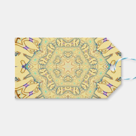 Sunny Pattern in Gentle Yellow ギフトタグ (正面(横))