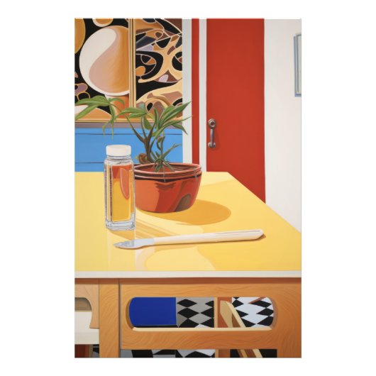 Sunny Pop Potted Plant Still Life フォトプリント (正面)