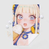 Sunny Scoop Anime Girl with Vanilla Cone ゴルフタオル (インサイチュ)
