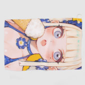 Sunny Scoop Anime Girl with Vanilla Cone ゴルフタオル (横)