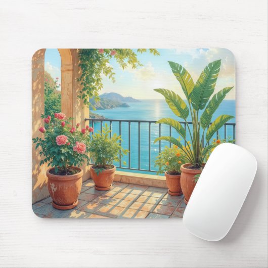 Sunny Seaside Terrace マウスパッド (マウス)