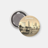 Sunny Sepia River View Cleveland  マグネット (正面/裏面)
