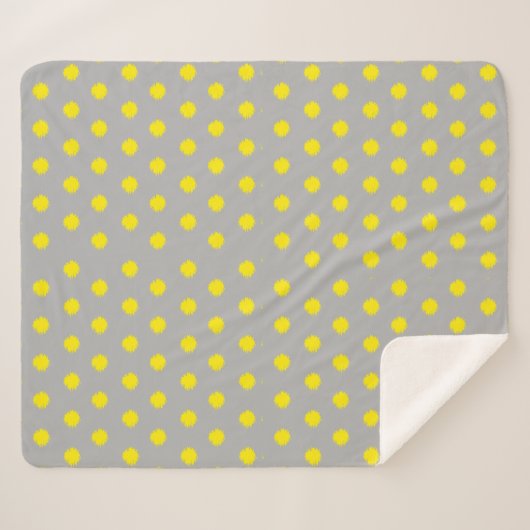 Sunny Splatter Polka Dot Pattern シェルパブランケット (正面(横))