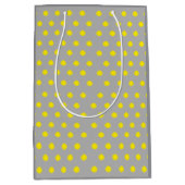 Sunny Splatter Polka Dot Pattern ミディアムペーパーバッグ (正面)