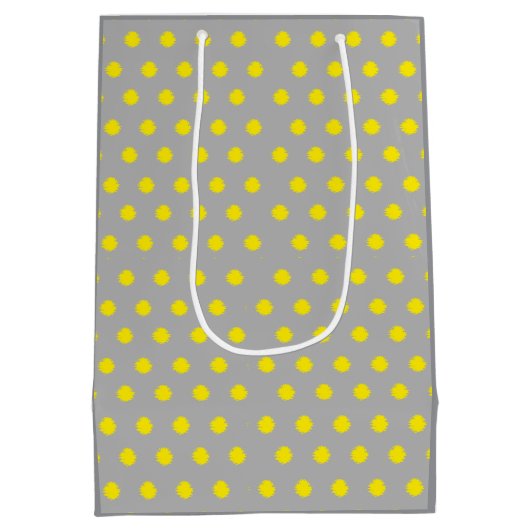 Sunny Splatter Polka Dot Pattern ミディアムペーパーバッグ (裏面)