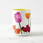Sunny Spring Tulips Floral Illustration Mug マグカップ (中央)