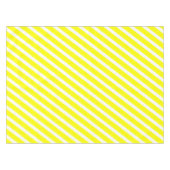 Sunny Stripes | モダンな黄色と白のストライプ テーブルクロス (正面(横))