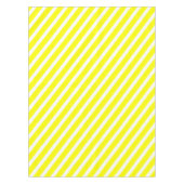 Sunny Stripes | モダンな黄色と白のストライプ テーブルクロス (正面)