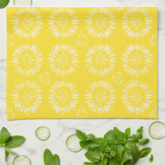 Sunny Sunburst Yellow Kitchen Towel キッチンタオル