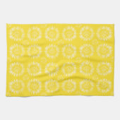 Sunny Sunburst Yellow Kitchen Towel キッチンタオル (横)