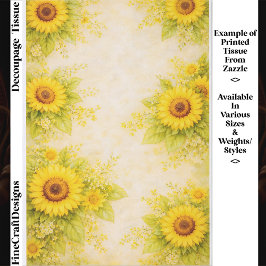 Sunny Sunflower Floral Border Design FE7 Decoupage 薄葉紙