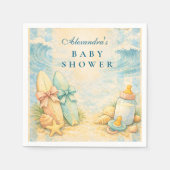 Sunny Surf Vibes Baby Shower スタンダードカクテルナプキン (正面)