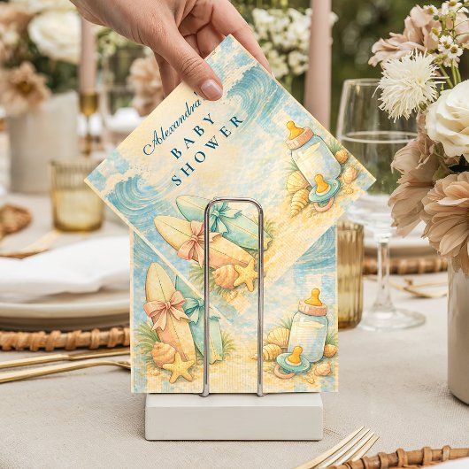 Sunny Surf Vibes Baby Shower スタンダードカクテルナプキン